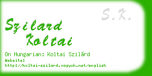 szilard koltai business card