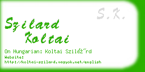 szilard koltai business card